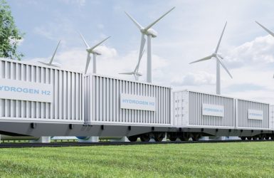 Hydrogen energy delivery by container train