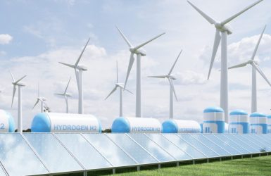 Hydrogen energy storage gas tank for clean electricity solar and wind turbine facility
